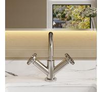 FNX Bathrooms Axis Chrome Mono Basin Mixer Tap Contemporary Crosshead 1 Tap Hole