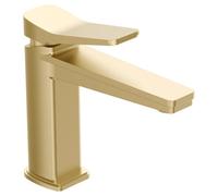 FNX Bathrooms Axis Deck Mounted Lever Basin Mixer Tap Brass Brushed Brass