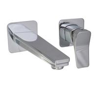 FNX Bathrooms Axis Wall Mounted Lever Basin Mixer Tap Brass Chrome