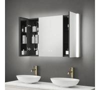 FNX Bathrooms Balmoral Triple Door Led Bathroom Mirror Cabinet With Bluetooth & Shaver Socket, 1050X700X130mm