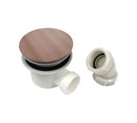 FNX Bathrooms Brushed Bronze 90mm Fast Flow Shower Tray Waste - Free Flowing, Top Fix Threaded Nut