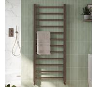 FNX Bathrooms Bubly Bathrooms™ 500 X 800mm Brushed Bronze Heated Bathroom Towel Warmer Ladder Rail Radiator