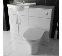 FNX Bathrooms Bubly Bathrooms™ Furniture Set - Cloakroom Vanity Unit Basin Sink And 500mm Back To Wall Toilet Wc With Cistern, Plate, Tap, Waste