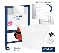 FNX Bathrooms Bubly Bathrooms Rimless Wall-Hung Toilet Set With Grohe Concealed Cistern & Soft-Close Seat