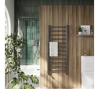 FNX Bathrooms Bubly Bathrooms™ Vibe 1600X500mm Gunmetal Modern Ladder Heated Towel Rail