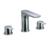 FNX Bathrooms Bubly Lumina 3 Hole Basin Mixer Tap Brass Chrome Lever Deck