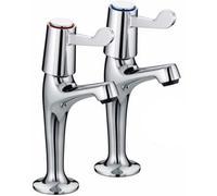 FNX Bathrooms Chrome Lever Kitchen Sink Pillar Taps - Pair