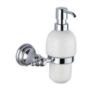 FNX Bathrooms Chrome Soap Dispenser With Holder - Wall Mounted Gloss Finish Modern Desgn