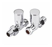 FNX Bathrooms Chrome Straight Radiator Valves Modern Pair 15mm