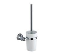 FNX Bathrooms Chrome Toilet Brush & Holder - Wall Mounted Gloss Finish Modern Design