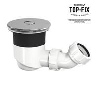 Fnx Bathrooms Chrome Top-Fix Fast Flow 90mm Shower Tray Waste With Horizontal Outlet Elbow