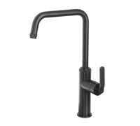 FNX Bathrooms Decor Brushed Black Single Lever Kitchen Sink Mixer Tap Knurled Handle