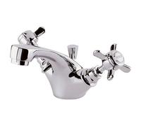 FNX Bathrooms Elysian Chrome Mono Basin Mixer Tap With Waste Traditional Crosshead