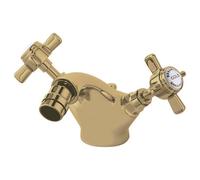 FNX Bathrooms Elysian Luxury Brushed Brass Mono Bidet Mixer Tap With Waste Traditional