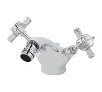 FNX Bathrooms Elysian Luxury Chrome Mono Bidet Mixer Tap With Waste Traditional Crosshead