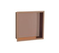 FNX Bathrooms Fnx 300X300mm Brushed Bronze Wet Room Shower Niche Recessed Storage Unit With Brass Pvd Finish