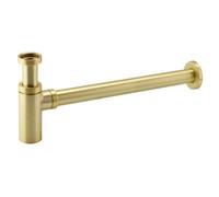 FNX Bathrooms Fnx Brushed Brass Round Bottle Trap Waste 32mm - Adjustable Height For Basin, Sink & Urinal (Uk Standard)