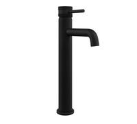 FNX Bathrooms Fnx Matt Black Tall Basin Mono Mixer Tap - Solid Brass With Dual Handle Options