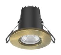 FNX Bathrooms Fnx Riga Uno 6W Dimmable Ip65 Fir Led Downlight With Brushed Gold Bezel (68-70mm Cut-Out)