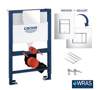 FNX Bathrooms Grohe Rapid Sl 0.82M Concealed Cistern Frame & Dual Flush Plate 3-In-1 Set For Wall-Hung Wcs
