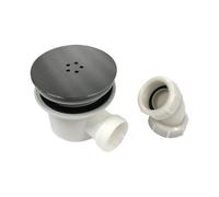 FNX Bathrooms Gunmetal Shower Tray Waste 90mm Free Flowing Trap - Top Fix Threaded, Un-Slotted