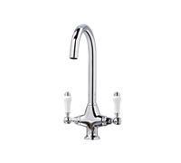 FNX Bathrooms Harrogate Kitchen Tap Deck Mounted Chrome Lever Swivel Spout Manual Mixer