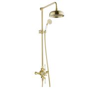 FNX Bathrooms Heritage 2 Outlet Exposed Thermostatic Shower Valve Shower Kit Brass Brushed Brass