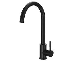 FNX Bathrooms Kitchen Sink Tap Matt Black Single Hole Deck Mounted Lever Swivel Spout