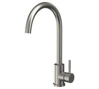 FNX Bathrooms Kitchen Sink Tap Stainless Steel Single Hole Deck Mounted Brushed Steel Lever