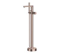 FNX Bathrooms Koko Freestanding Bath Shower Mixer Tap With Elegant Fluted Handles, Brushed Bronze