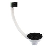 FNX Bathrooms Matt Black Kitchen Basin Strainer Waste Square Overflow
