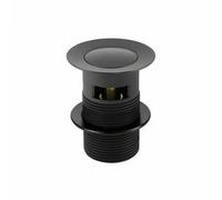 FNX Bathrooms Matt Black Slotted Basin Sink Waste Plug With Click-Clack Pop-Up Push Button, 32mm Uk Standard