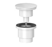 FNX Bathrooms Matt White Universal Basin Waste Suitable For Basins With Or Without Overflow Solid Metal Leak Free