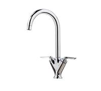 FNX Bathrooms Olicana Kitchen Tap Deck Mounted Chrome Lever Swivel Spout Manual Mixer Wras