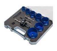 FNX Bathrooms Pit Bull 12Pc Holesaw Kit Bi-Metal Plumbers Set Steel Wood Plastic 22-57mm