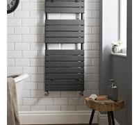 FNX Bathrooms Quadrance Anthracite Heated Towel Rail 1213X500mm 2014 Btu 450 Pipe Centres