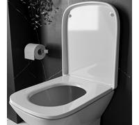 FNX Bathrooms Rak Series 600 Genuine Square Toilet Seat - Soft Close & Quick Release, Top Fix, Gloss White Thermoplastic