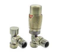 FNX Bathrooms Reina Modal Angled Thermostatic Radiator Valves - Bronze