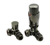 FNX Bathrooms Reina Modal Corner Thermostatic Radiator Valves - Oiled Bronze