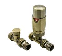 FNX Bathrooms Reina Modal Straight Thermostatic Radiator Valves - Bronze