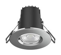 FNX Bathrooms Riga Uno 6W Led Dimmable Downlight, Ip65 Fir Warm White, Chrome Bezel, 68-70mm Cut Out