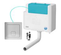 FNX Bathrooms Space-Saving Concealed Dual Flush Wc Cistern With Polished Chrome Square Push Button & Wras Approval