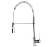 FNX Bathrooms Tirare Kitchen Tap Deck Mounted Chrome Lever Swivel Spout Rinse Spray