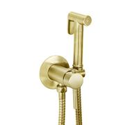 Fnx Bathrooms Wall-Mounted Brushed Brass Bidet Spray Kit With Manual Handset & Valve
