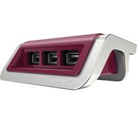 FNX Leitz 3-Port 25w USB Charging Station | Stylish & Compact | Universal Use, Charge Smartphones, Tablet & Other Devices Simultaneosly | German Brand, 3 Year Warranty | Red