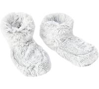 FNX Warmies Microwaveable Slippers | Heatable, Warm, Comfy Indoor Boots | Plush Faux Fur - Infused with Relaxing Lavender | For Cold Feet, Pain, Relaxation & Relief | Grey, One Size Fits Most
