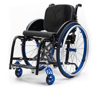 FNXBDPA Lightweight Aluminum Alloy Wheelchair,Sports Wheelchair,Adult, Foldable, Easy to dismantle(Blue,Seat Width: 42 cm)
