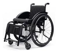 FNXBDPA Lightweight sports wheelchair,Adult Wheelchair,Aluminum Alloy wheelchair,Removable front and rear wheels,with removable footrests(Seat width: 42 cm,black)