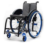 FNXBDPA Sports Wheelchair Lightweight Aluminum Alloy Wheelchair, Adult, Foldable, Easy to dismantle(Blue,Seat Width: 42 cm)
