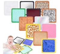 FNYUN 12pcs Sensory Mat Toy Kit, Newborn Toys Set Baby Sensory Toys for Babies 3 6 9 12 18 Months, Mini Sensory Floor Tiles for Autism ADHD, Presents Gifts for Newborn